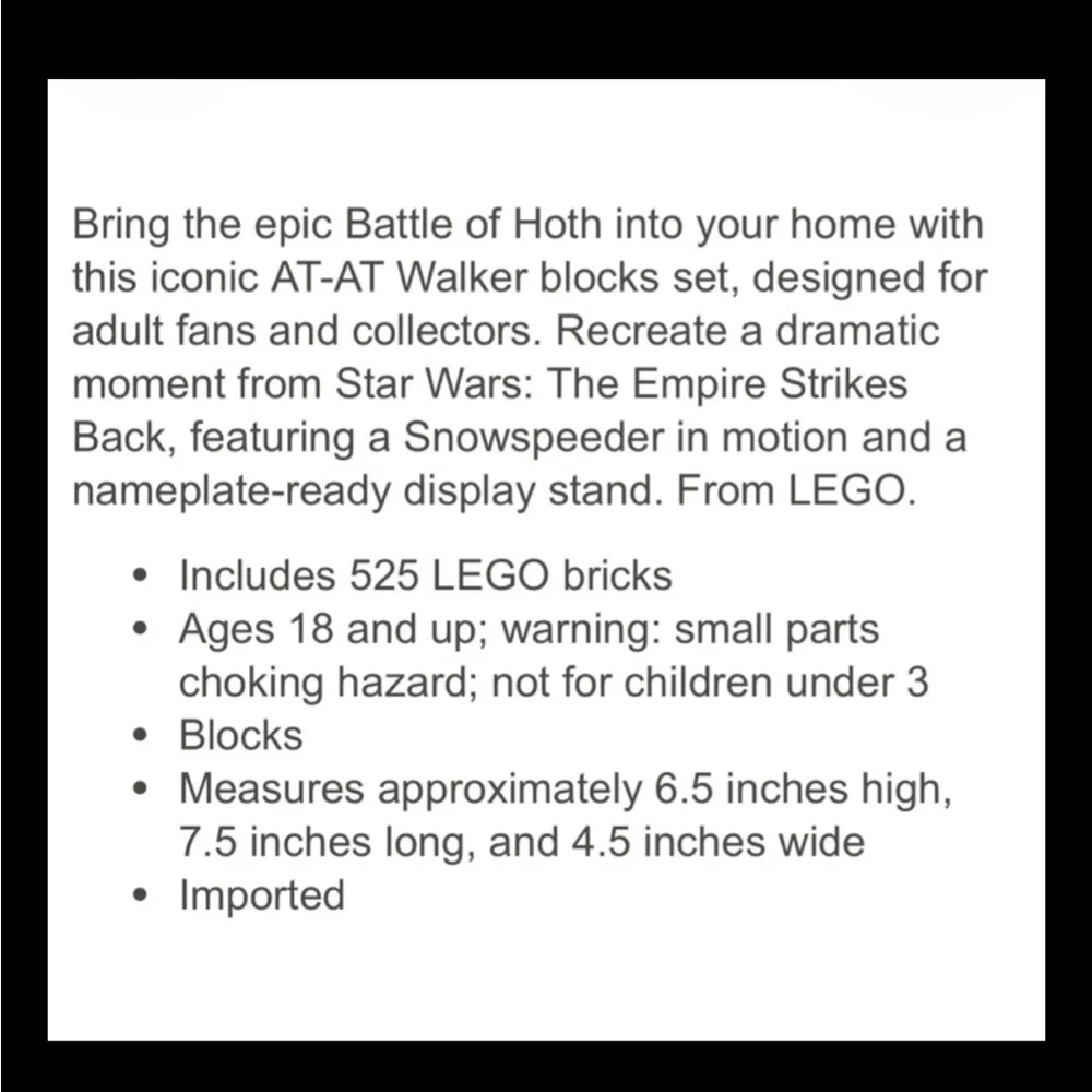 LEGO Authentic Lego Star Wars AT-AT (75440) 525 Pieces NIP